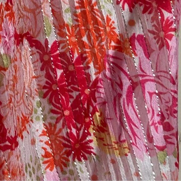 Floral Off the Shoulder Stretchy Lightweight Cottagecore Vacation Beach Top M - Picture 9 of 11